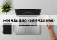 小程序開發(fā)過程簡(jiǎn)介（小程序開發(fā)實(shí)例教程）