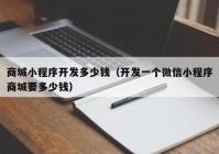 商城小程序開發(fā)多少錢（開發(fā)一個(gè)微信小程序商城要多少錢）