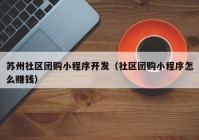 蘇州社區(qū)團(tuán)購(gòu)小程序開(kāi)發(fā)（社區(qū)團(tuán)購(gòu)小程序怎么賺錢(qián)）