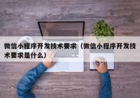 微信小程序開發(fā)技術要求（微信小程序開發(fā)技術要求是什么）