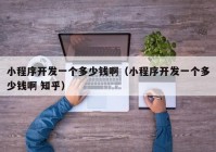 小程序開發(fā)一個多少錢?。ㄐ〕绦蜷_發(fā)一個多少錢啊 知乎）