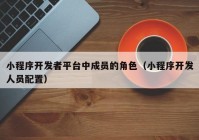 小程序開發(fā)者平臺(tái)中成員的角色（小程序開發(fā)人員配置）