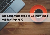 應(yīng)用小程序開發(fā)服務(wù)多少錢（小程序開發(fā)費(fèi)用一覽表v9s華網(wǎng)天下）