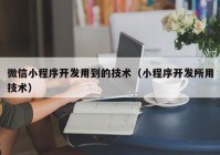 微信小程序開發(fā)用到的技術（小程序開發(fā)所用技術）