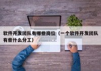軟件開(kāi)發(fā)團(tuán)隊(duì)有哪些崗位（一個(gè)軟件開(kāi)發(fā)團(tuán)隊(duì)有些什么分工）
